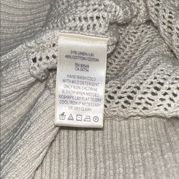 Tommy Bahama Neutral Coastal Beachy Open Knit Long Cardigan L - Picture 9 of 9